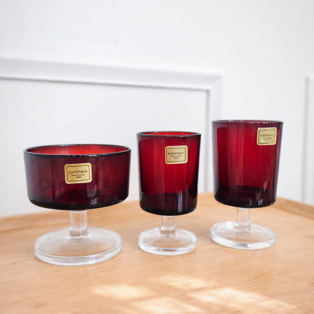 Lot de 3x6 verres (blanc, rouge,coupe) Luminarc collection Suède modèle Cavalier