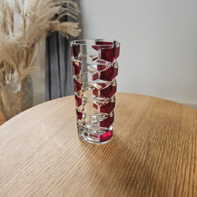 Luminarc vaas van helder glas met robijn