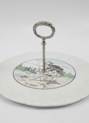 Plateau à fromage Jean de la Fontaine en porcelaine de la CNP France, collection Lierre sauvage