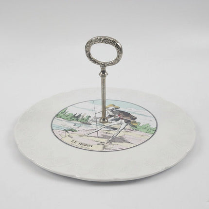 Plateau à fromage Jean de la Fontaine en porcelaine de la CNP France, collection Lierre sauvage
