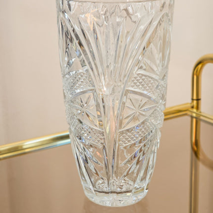 Grand vase vintage en cristal ciselé