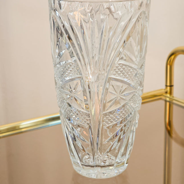 Large vintage cut crystal vase