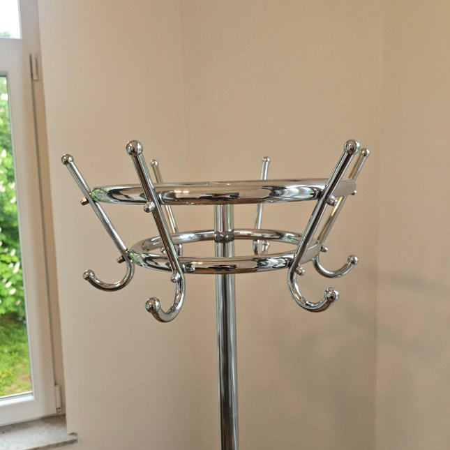 Porte-manteau vintage Tubax métal chromé avec couronne rotative - Style Art déco Années 60
