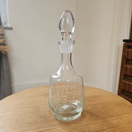 Carafe vintage en cristal gravé épis de blé