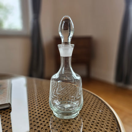 Carafe vintage en cristal gravé épis de blé