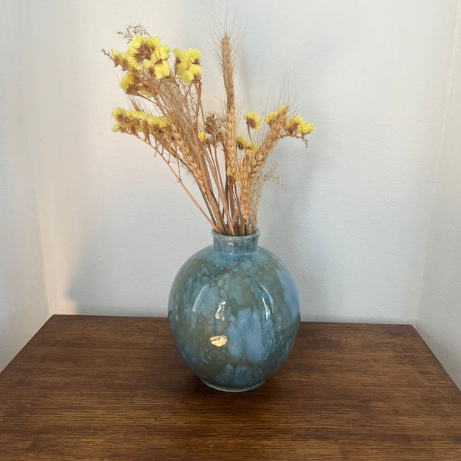 Vase boule Villeroy & Boch Luxembourg - Glaçure cristalline bleue -Années 30/40