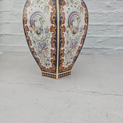 Vase antique chinois ou potiche B&G Italie en porcelaine multicolore