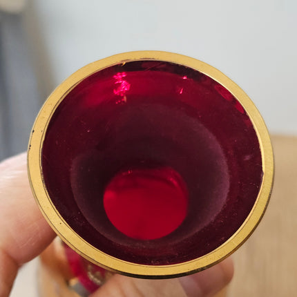Vase Murano rouge rubis style Tre Fuochi