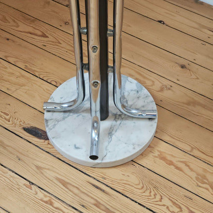 Porte-manteau sur pied vintage Space Age chrome et marbre - Années 70