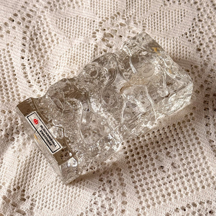 Vase soliflore en cristal Blockkristall Ingrid Glashütte 