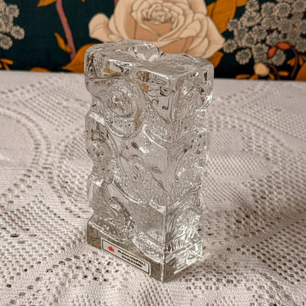 Vase soliflore en cristal Blockkristall Ingrid Glashütte 
