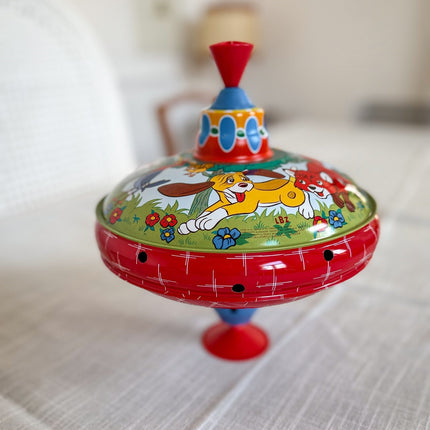 Toupie vintage Rox et Rouky - jouet ancien Disney