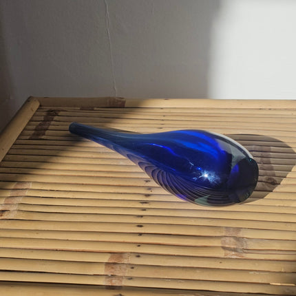 Vase soliflore bleu Murano Sommerso collection Goccia en forme de goutte